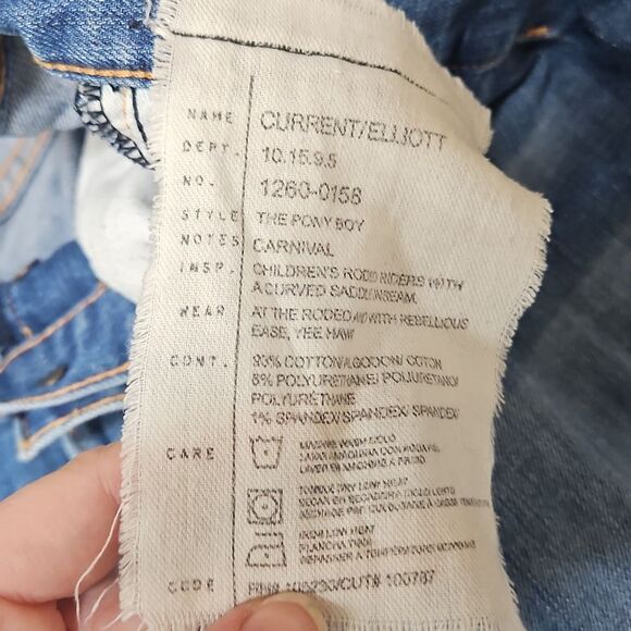 Current/Elliott Womens The Pony Boy Jeans Cropped Size 32 Light Wash High Rise - Picture 6 of 9